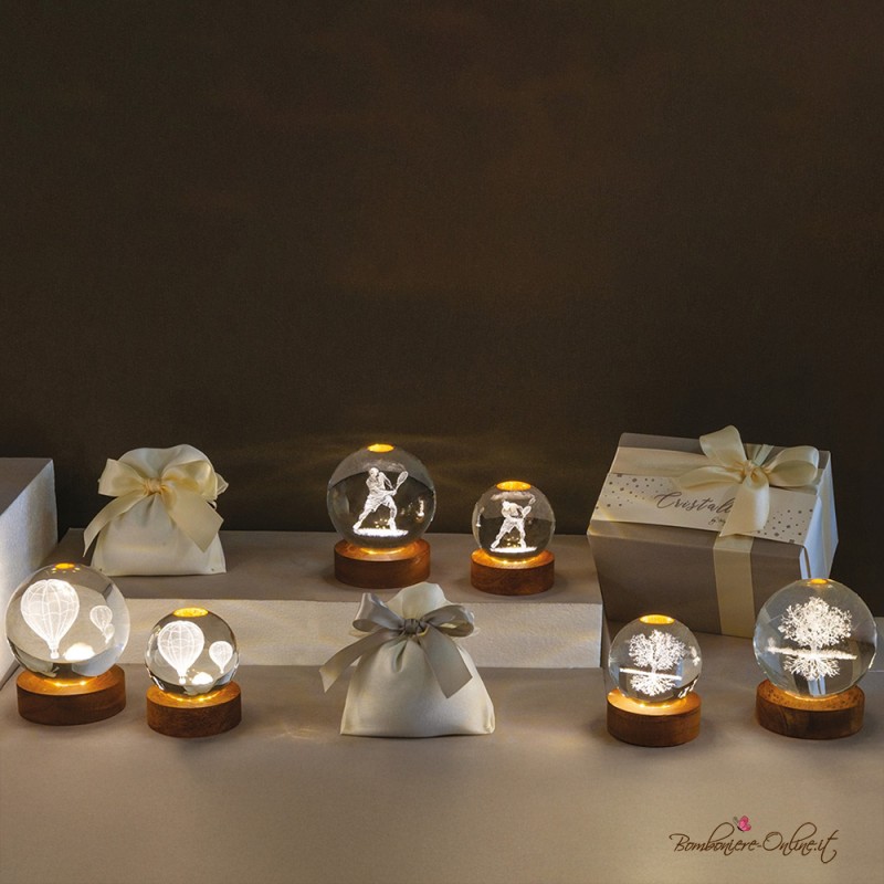 Bomboniera Lampada Piccola Sfera Luminosa Tennista