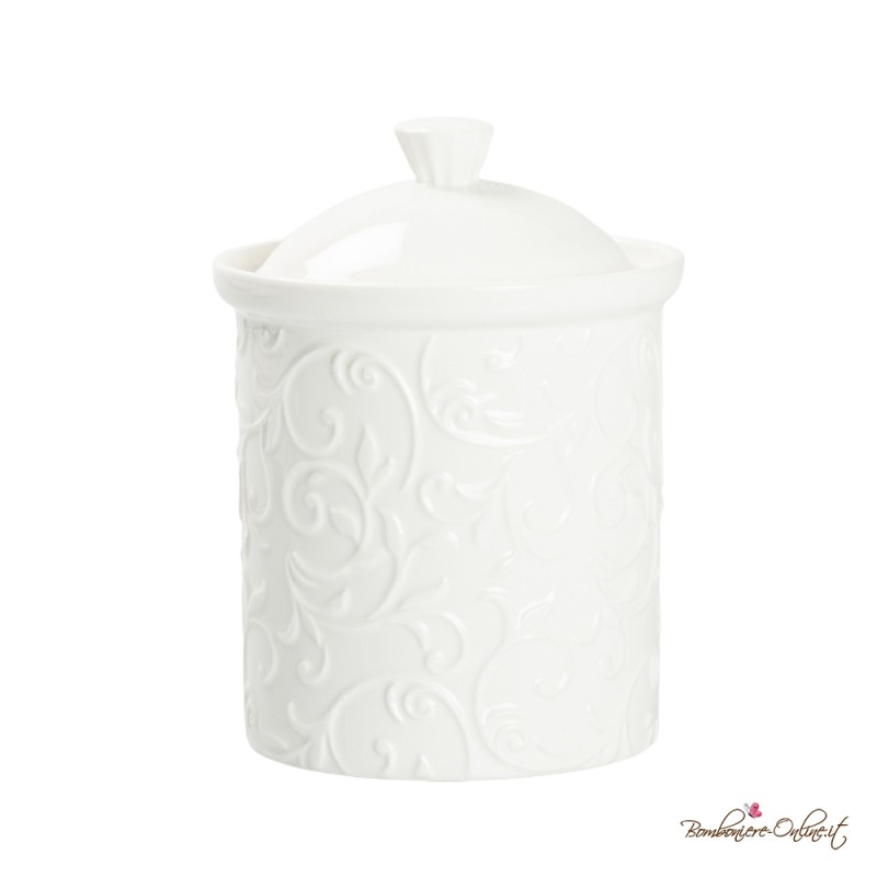 Bomboniere Utili Barattolo Biscotti in Porcellana Bianca
