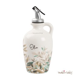 Bomboniere Utili Oliera con Dosatore Decoro Foglie