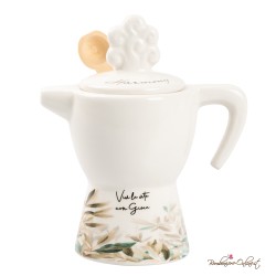 Bomboniere Utili Zuccheriera a forma di Moka con Decoro Foglie