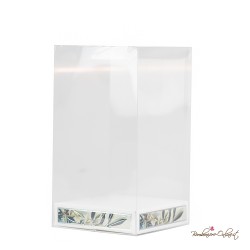 Bomboniere Vasetto Portapiantina con Decoro Foglie e Frase