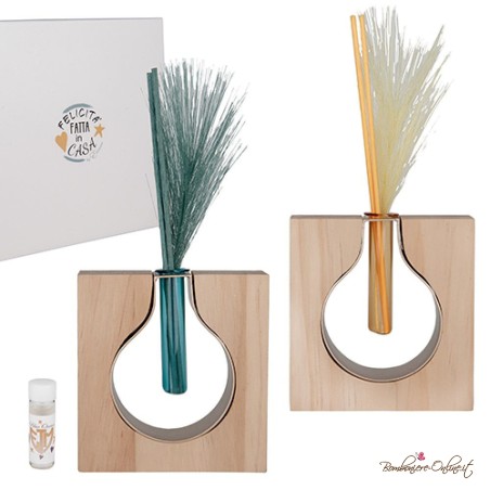 Bomboniera Profumatore Goccia con base in Legno - BMB-ETM26/08A246-IR