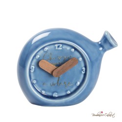 Bomboniera Orologio Palloncino in Porcellana Azzurra con Frase
