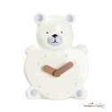 Bomboniera Orologio Orsetto Cuore in Porcellana Azzurro