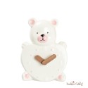 Bomboniera Orologio Orsetto Cuore in Porcellana Rosa