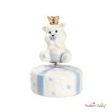 Bomboniera Carillon in Porcellana Orsetto Celeste con Corona
