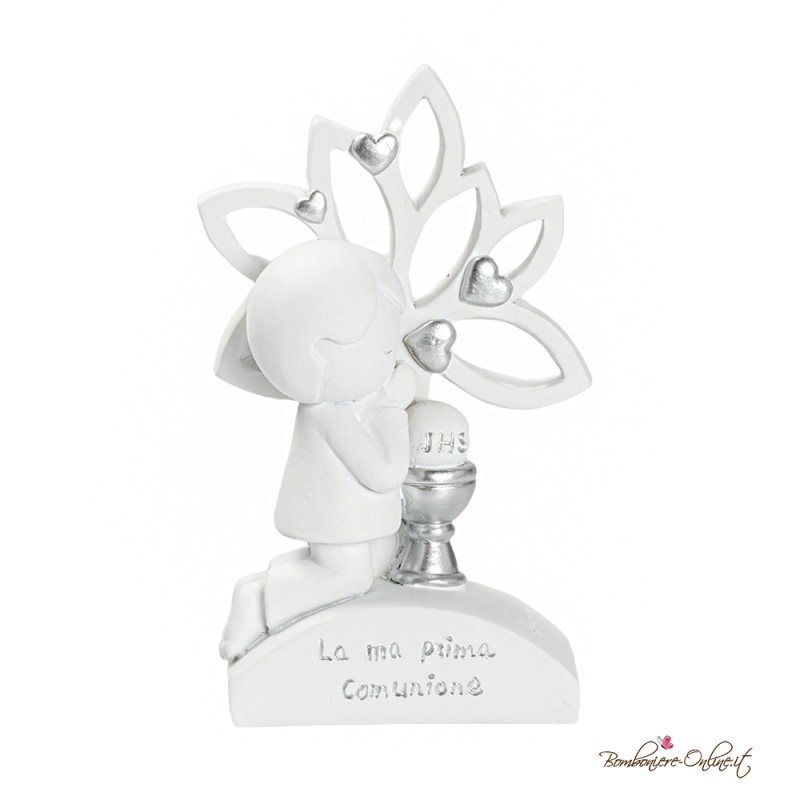 Bomboniera Albero Prima Comunione Bambino con Cuori Silver