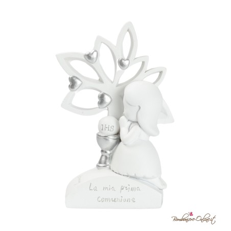 Bomboniera Albero Prima Comunione Bambina con Cuori Silver