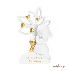 Bomboniera Albero Prima Comunione Bambina con Cuori Gold