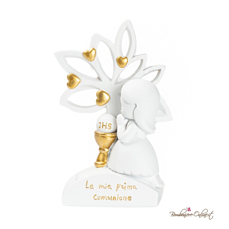 Bomboniera Albero Prima Comunione Bambina con Cuori Gold