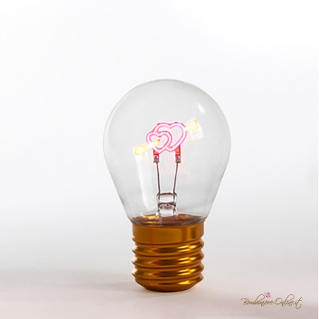 Bomboniere Lampadina Led ricarica USB Cuori con Freccia