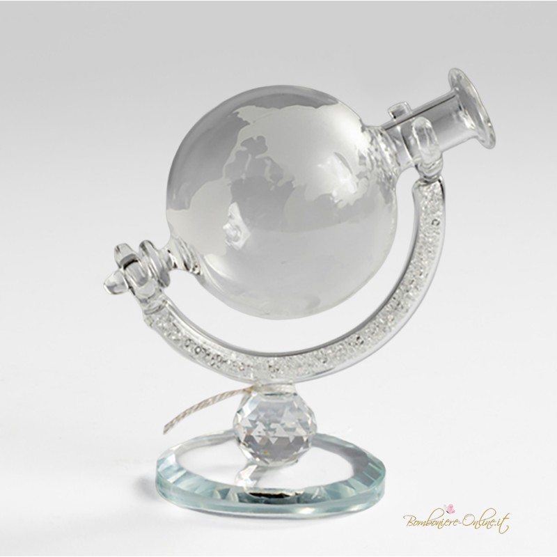 Bomboniera tema viaggio Mappamondo Profumatore in Vetro