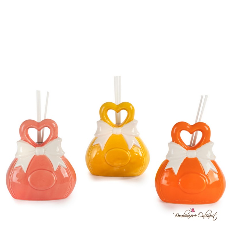 Bomboniera Profumatore Borsetta in Porcellana Color