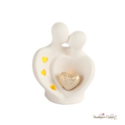 Bomboniera Innamorati con Cuore Oro con Luce Led