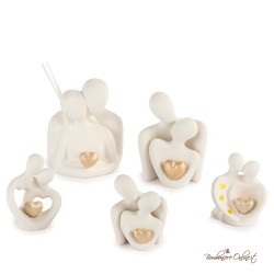 Bomboniera Set Piccolo Innamorati con Cuore Oro
