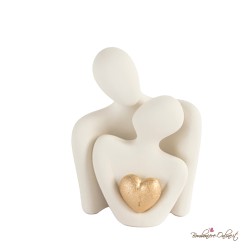 Bomboniera Set Piccolo Innamorati con Cuore Oro