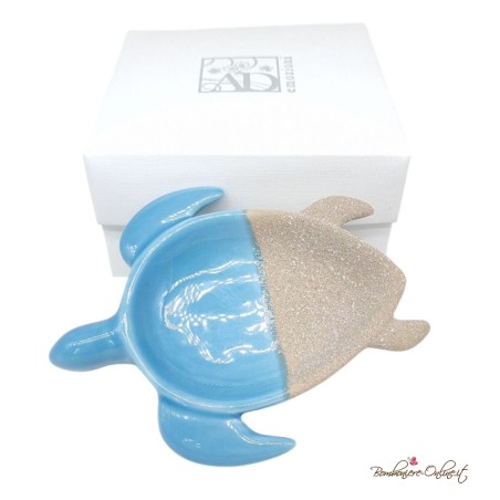 Bomboniera Tartaruga Svuotatasche in Porcellana Bicolore