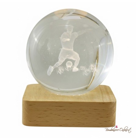 Bomboniera Lampada Globo grande Calciatore su Base Quadrata - BMB-CBR26/10181251