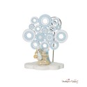Albero della vita in legno con cicogna clip holder azzurro