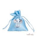 Sacchetto Porta Confetti Azzurro con Elefantino Stampato
