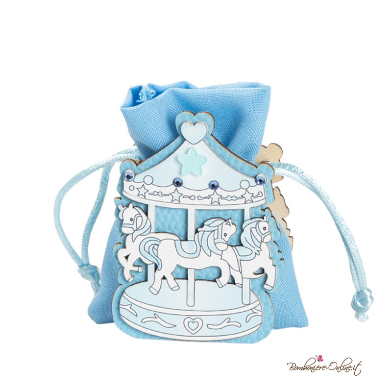 Porta Confetti Azzurro Giostra di Cavalli