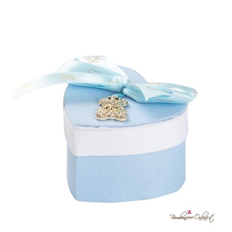 Scatolina Confetti Bimbo Bicolore con Pendente Orsetto