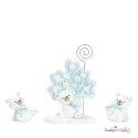 Bomboniera Albero di Cuori Azzurro Orsetto con Cuore Clip portafoto