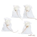 Sacchetto Porta Confetti con Magnete Palloncino Bianco con Frase