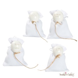 Sacchetto Porta Confetti con Magnete Palloncino Bianco con Frase
