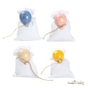 Sacchetto Porta Confetti con Magnete Palloncino Colorato con Frase