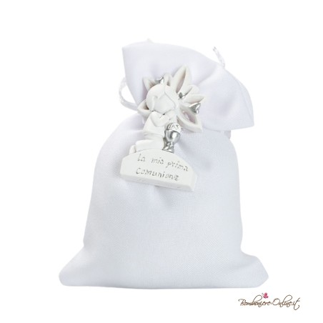 Sacchetto Porta Confetti con Magnete Bambino Prima Comunione Silver