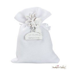 Sacchetto Porta Confetti con Magnete Bambina Prima Comunione Silver