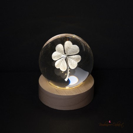 Bomboniera Lampada Sfera Quadrifoglio Portafortuna
