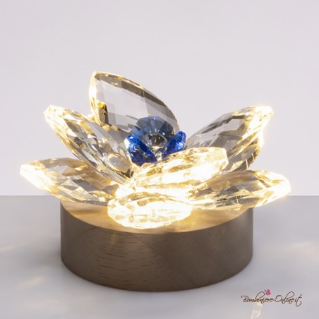 Bomboniera Lampada Fiore Luminoso Blu