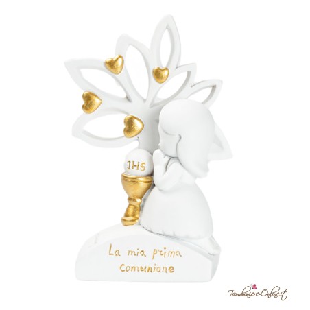 Bomboniera Albero Prima Comunione Bambina con Cuori Gold