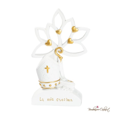 Bomboniera Albero La mia Cresima con Cuori Gold