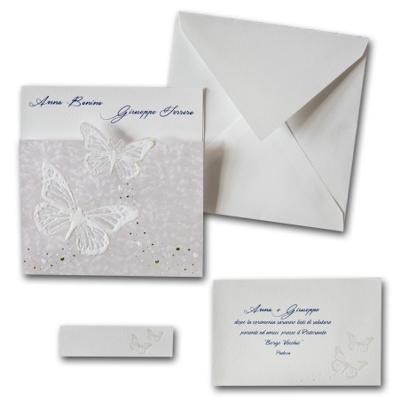 Partecipazione Matrimonio con Invito Butterfly