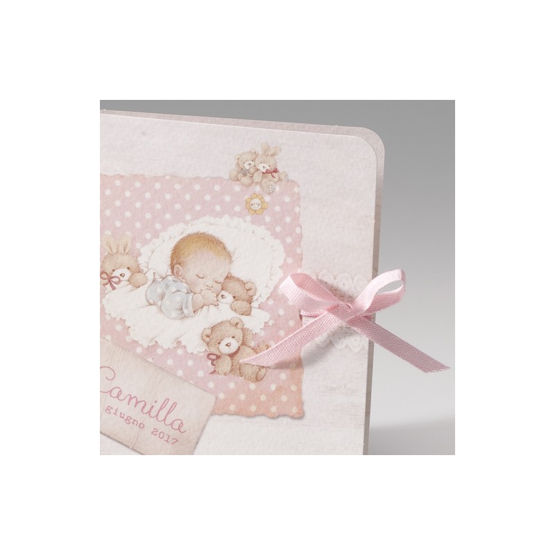 Biglietto "Rosa fiocco"