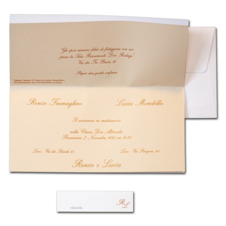 Partecipazione matrimonio - Albero di cuori bronzo