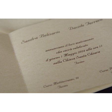 Partecipazione fiori pizzo e decori rilievo