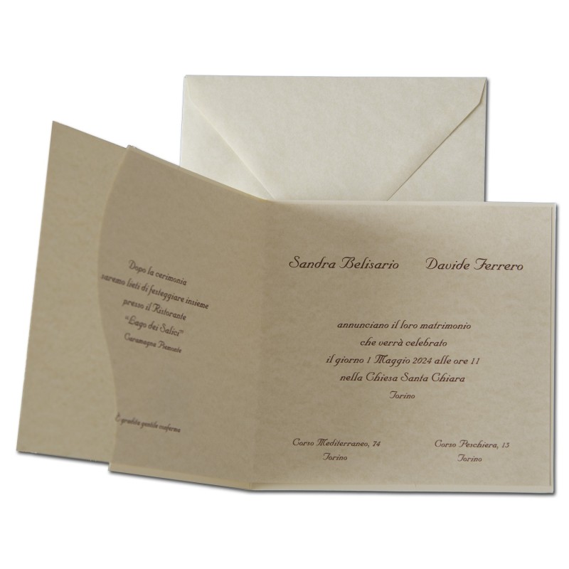 Partecipazione fiori pizzo e decori rilievo