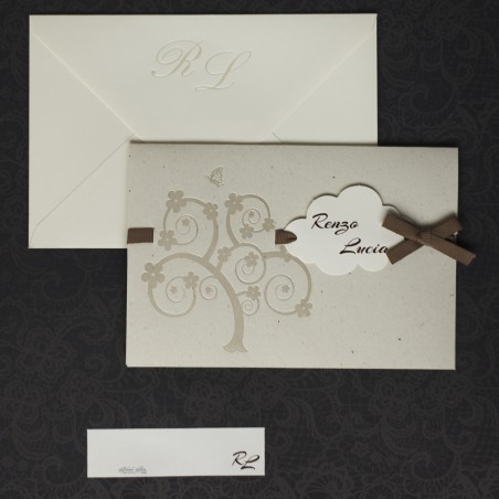 Partecipazione matrimonio con invito Albero della Vita
