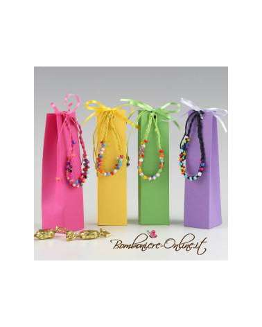 Box assortito braccialetto multicolor con caramelle