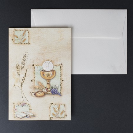 Invito Prima Comunione Pisside dorato