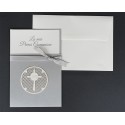 Invito Comunione Argento taglio laser verticale