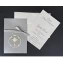 Invito Comunione Argento taglio laser verticale