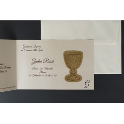 Invito Comunione Argento e Bronzo orizzontale