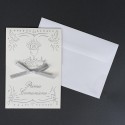 Invito Comunione Bianca e argento