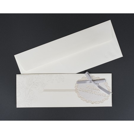 Invito con talloncino Prima Comunione taglio laser