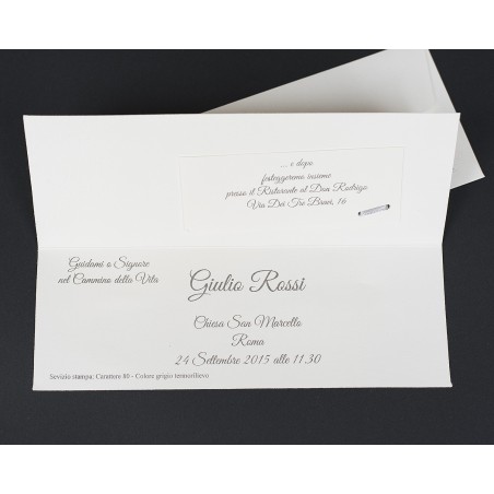 Invito con talloncino Prima Comunione taglio laser